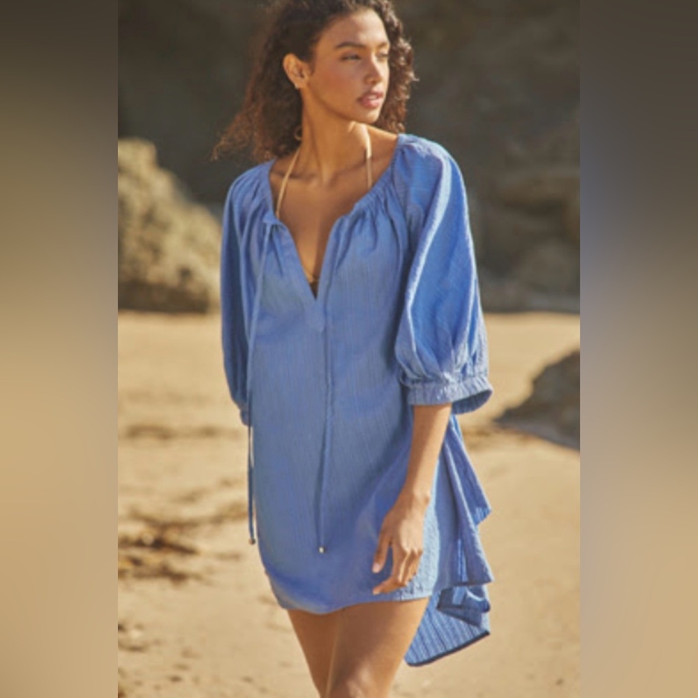 Anthropologie off-the-shoulder mini dress cover-up